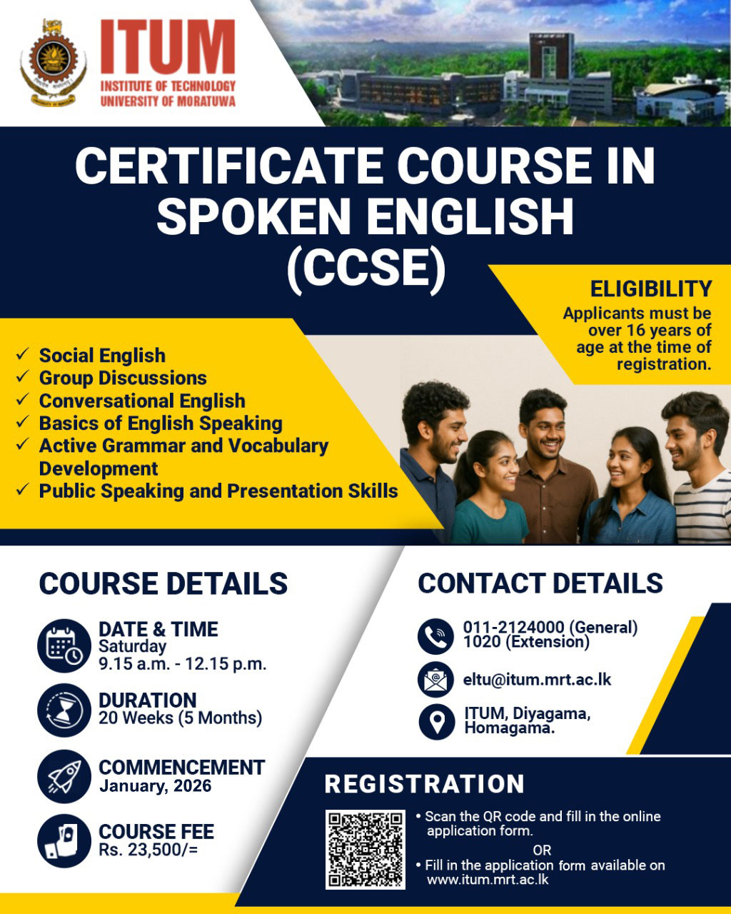 Certificate Course in Spoken English (CCSE)