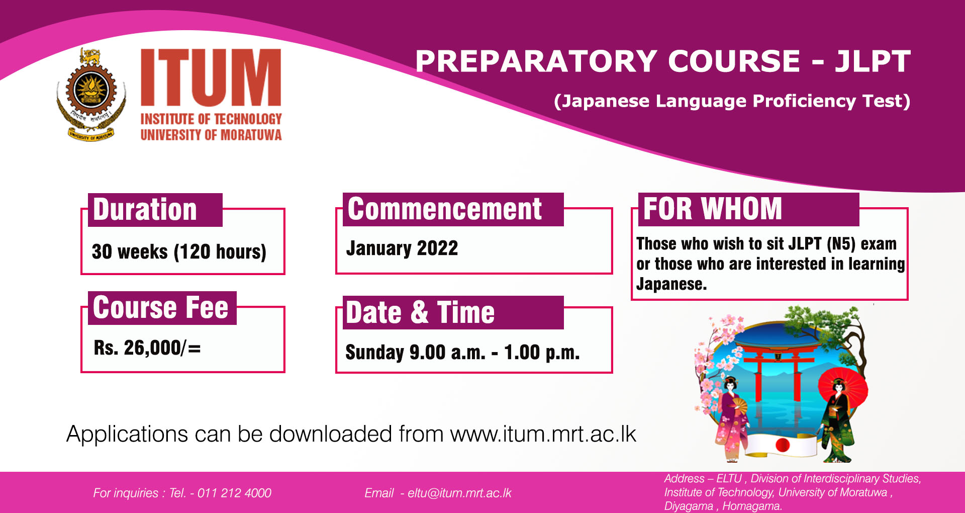 Preparatory Course - JLPT (Japanese Language Proficiency Test)